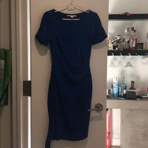 DVF blue faux wrap dress